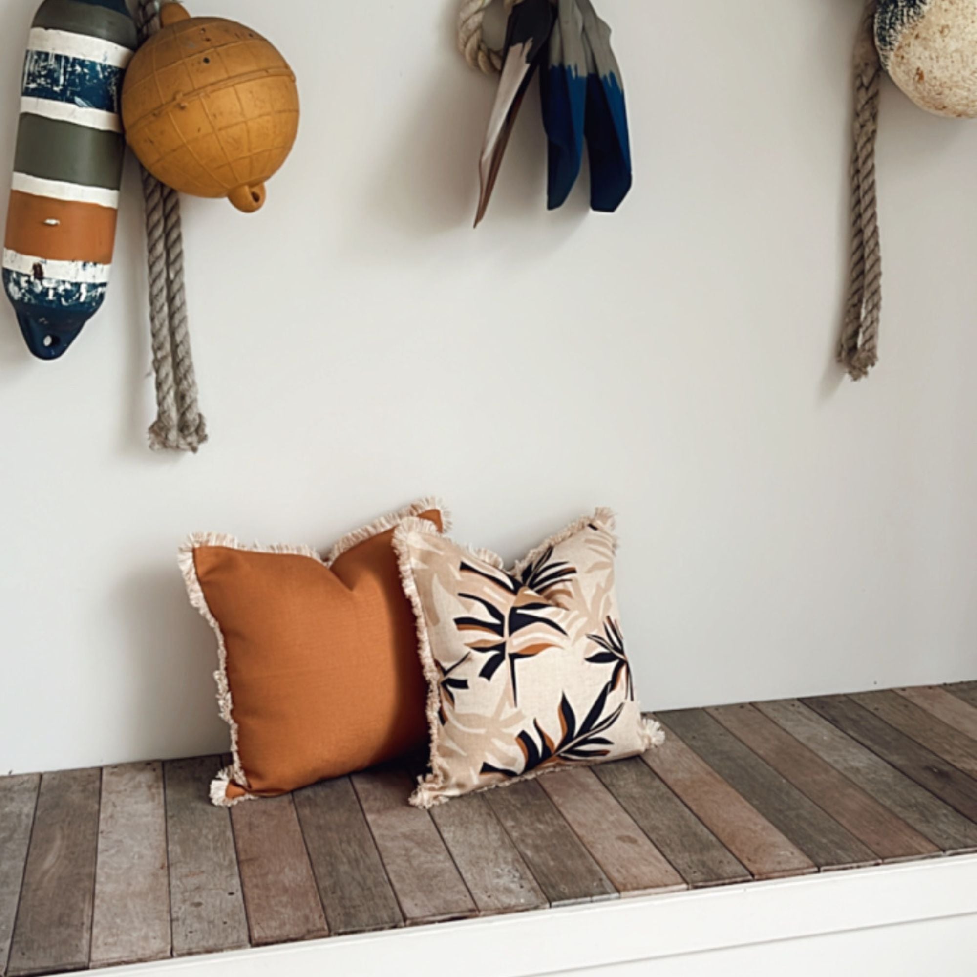 Cushion Cover-Coastal Fringe-Alfresco Beige-45cm x 45cm