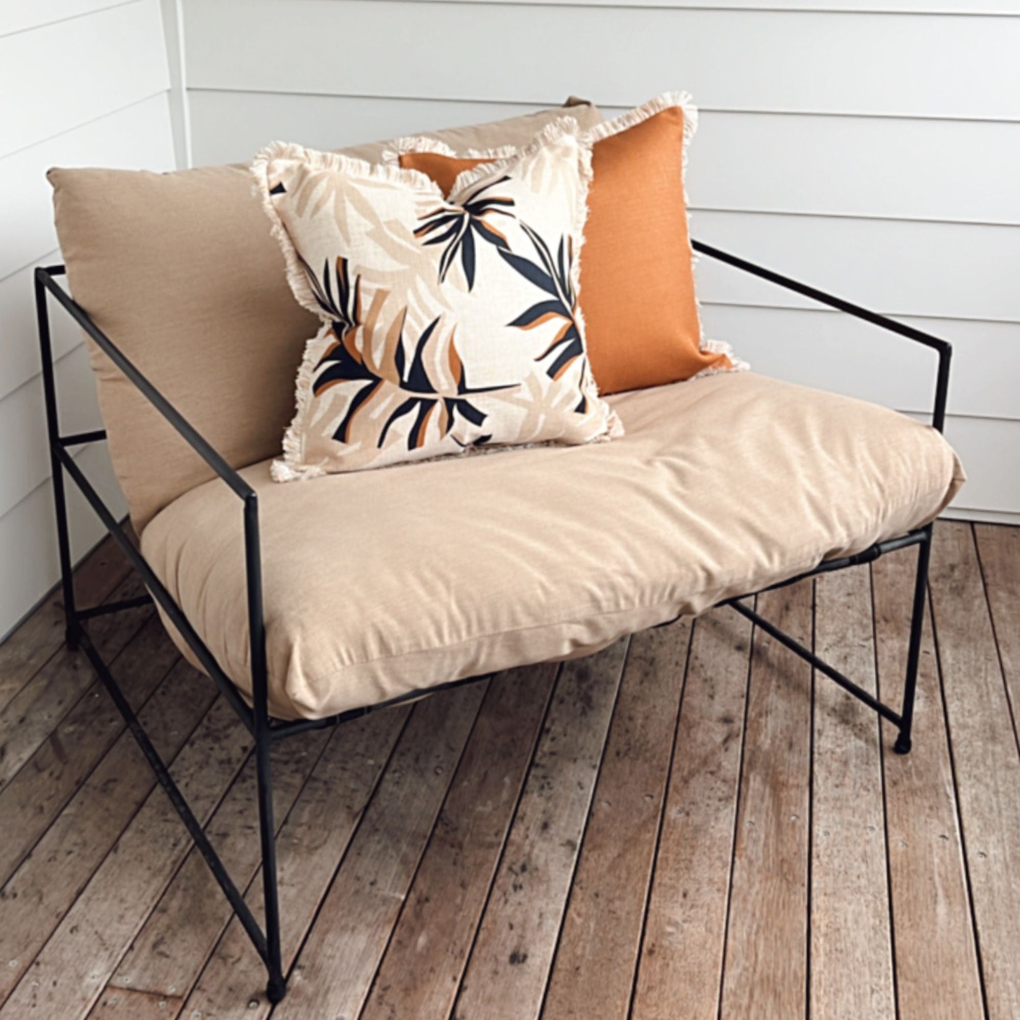 Cushion Cover-Coastal Fringe-Alfresco Beige-45cm x 45cm