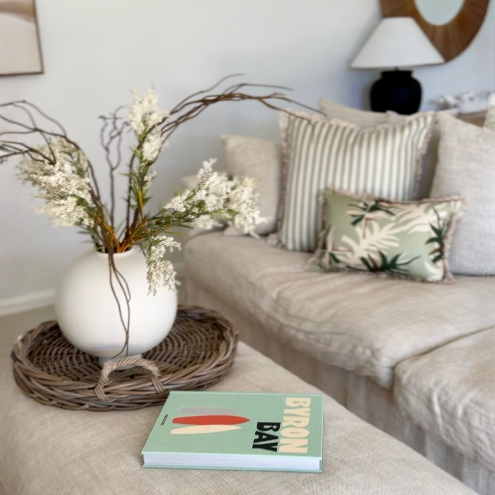 Cushion Cover-Coastal Fringe-Alfresco Sage-35cm x 50cm