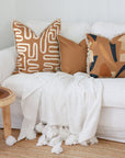 Cushion Cover-Coastal Fringe-Maze Rust-60cm x 60cm