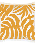Cushion Cover-Coastal Fringe-Casa Palms Gold White-45cm x 45cm