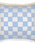 Cushion Cover-Coastal Fringe-Check Blue White-60cm x 60cm