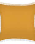 Cushion Cover-Coastal Fringe-Solid Yellow White-60cm x 60cm