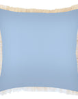 Cushion Cover-Coastal Fringe-Solid Blue White-60cm x 60cm