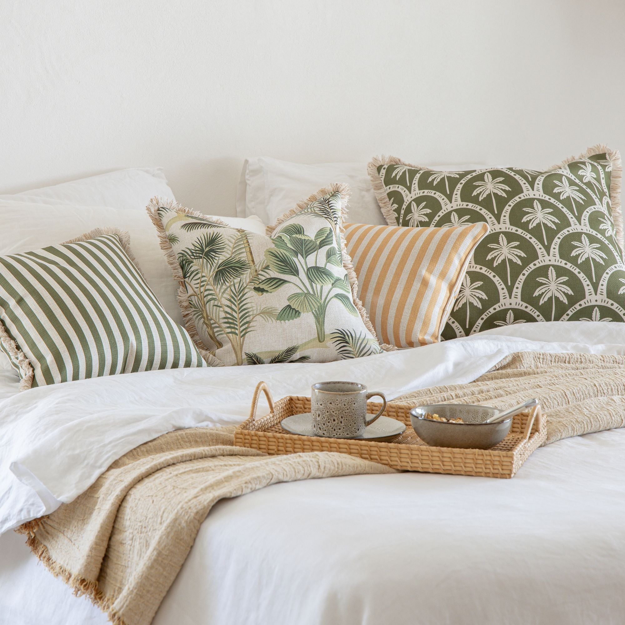 Cushion Cover-Coastal Fringe-Botanica-45cm x 45cm