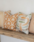 Cushion Cover-Coastal Fringe-Candy Stripe Mustard-45cm x 45cm