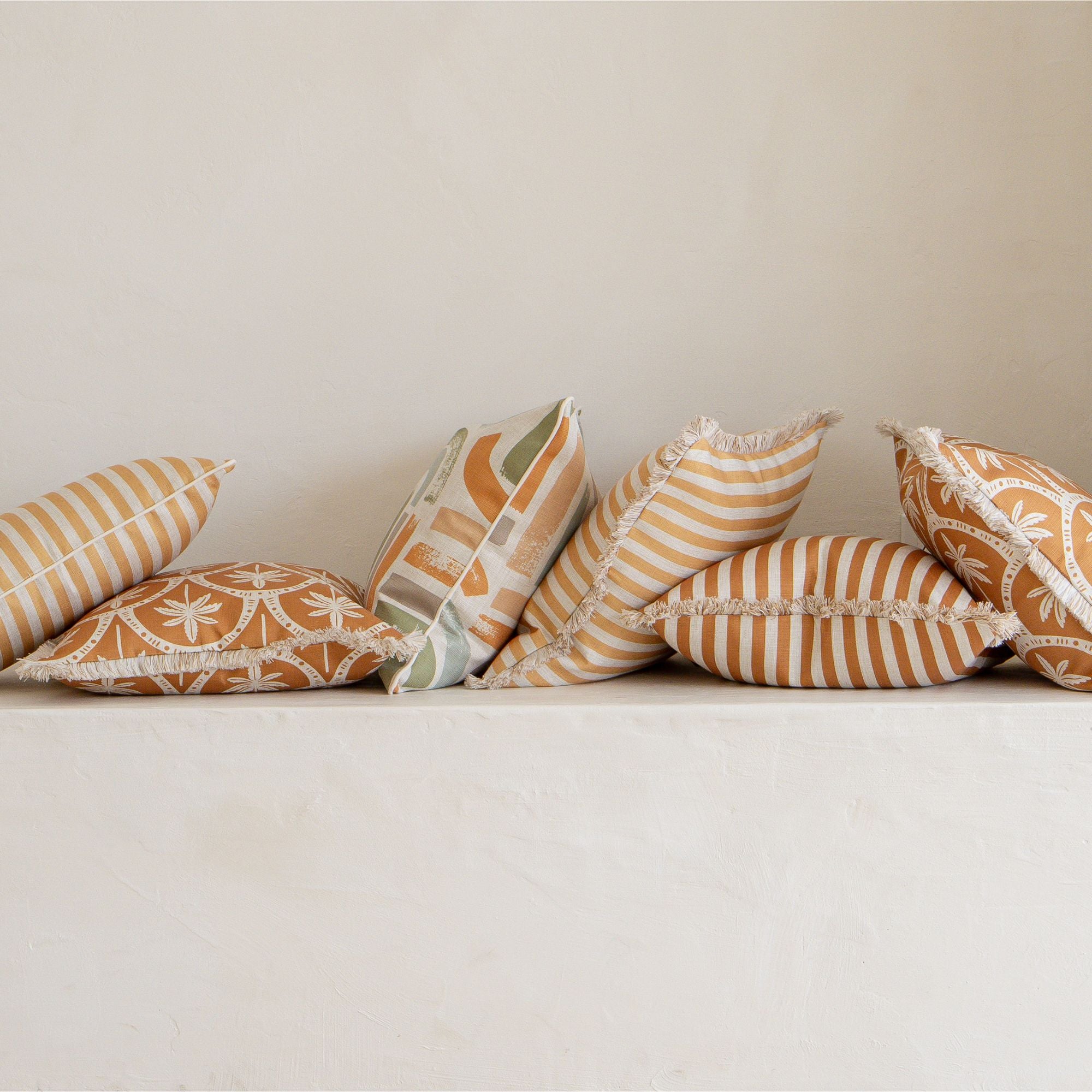 Cushion Cover-Coastal Fringe-Corfu Rust-45cm x 45cm