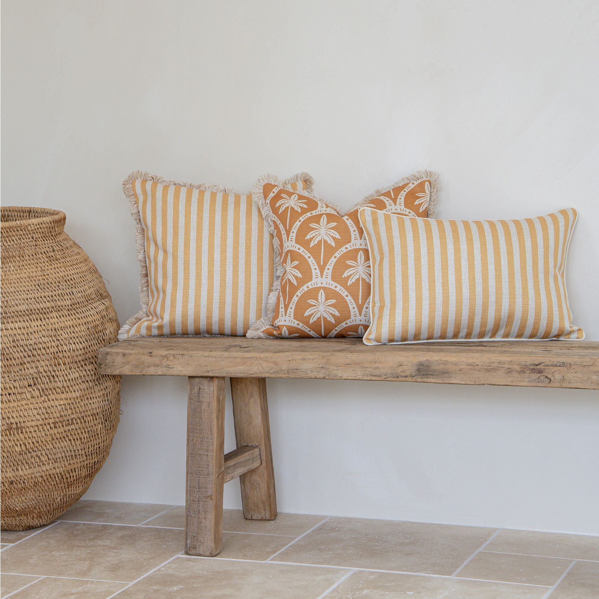 Cushion Cover-Coastal Fringe-Corfu Rust-45cm x 45cm
