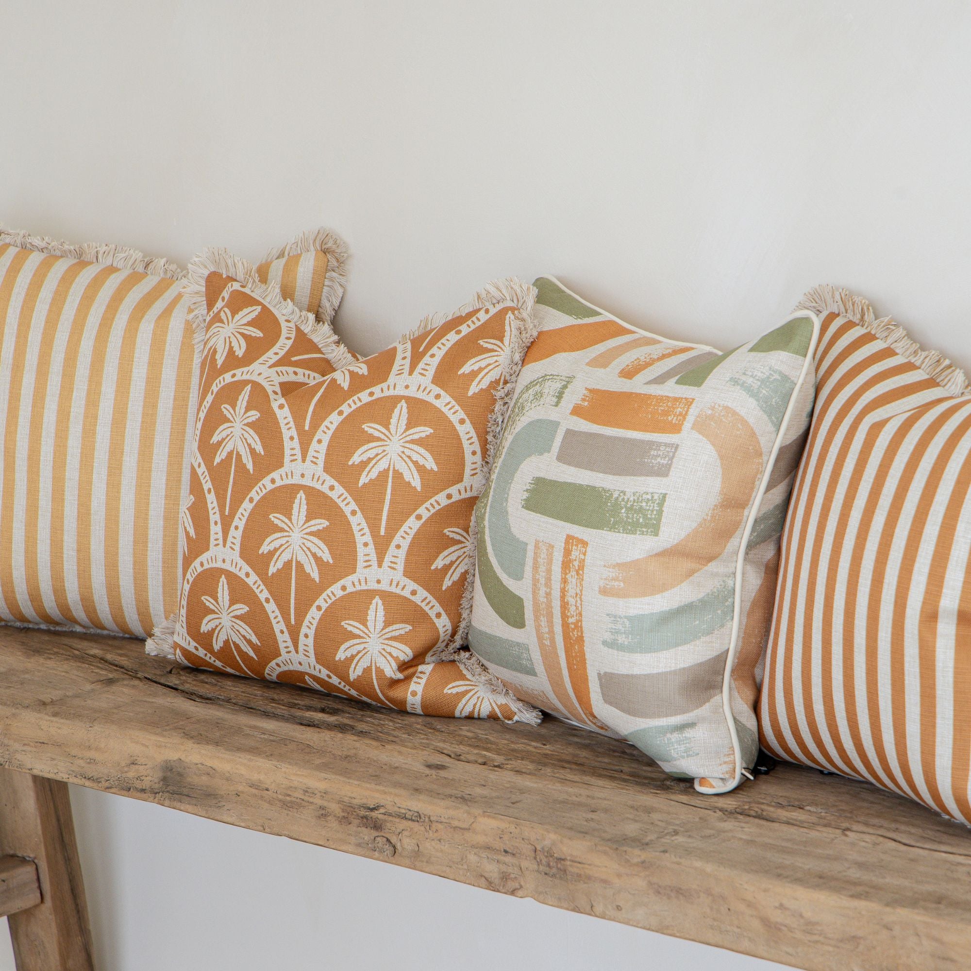 Cushion Cover-Coastal Fringe-Corfu Rust-45cm x 45cm