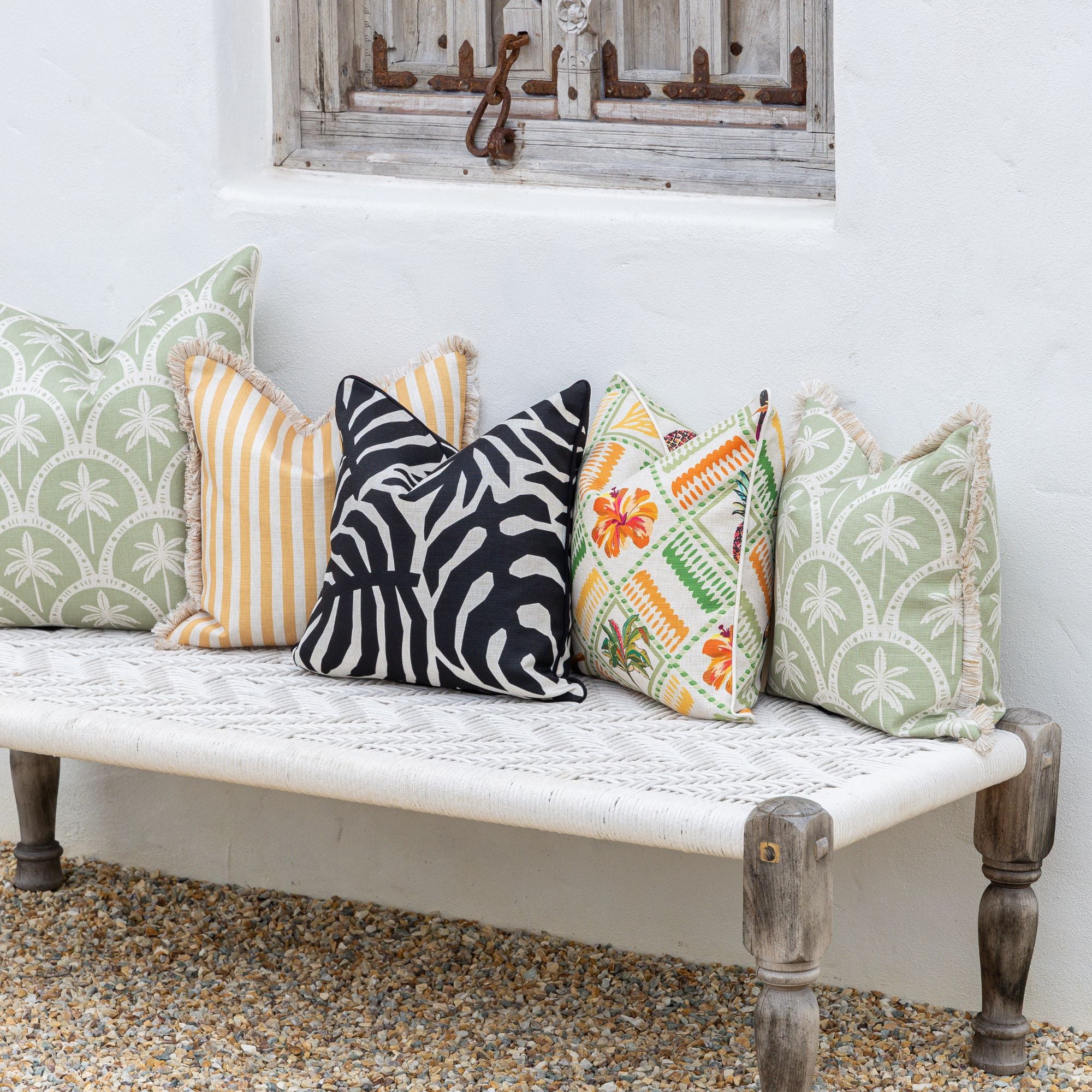 Cushion Cover-Coastal Fringe-Corfu Sage-45cm x 45cm