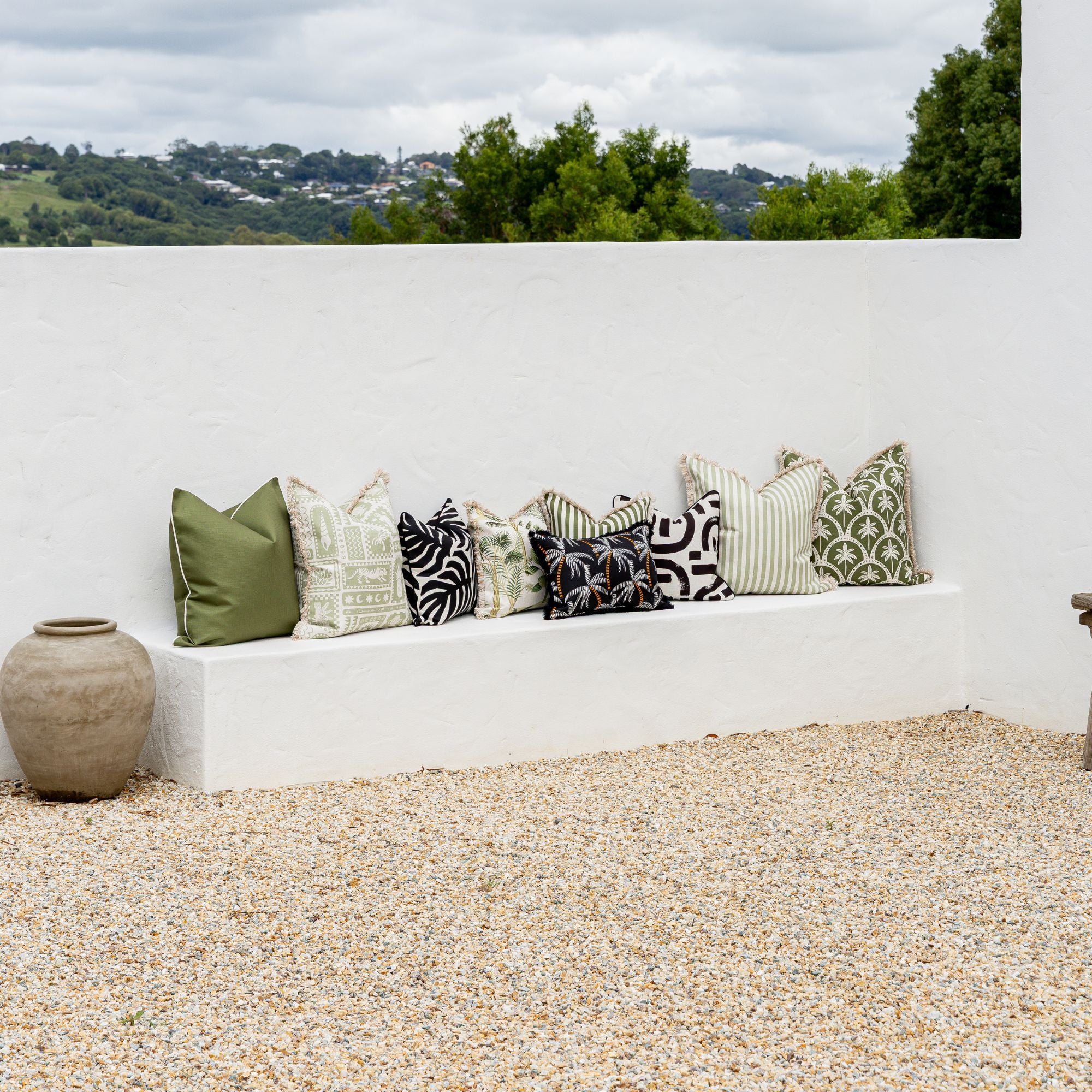 Cushion Cover-Coastal Fringe-Corfu Sage-60cm x 60cm