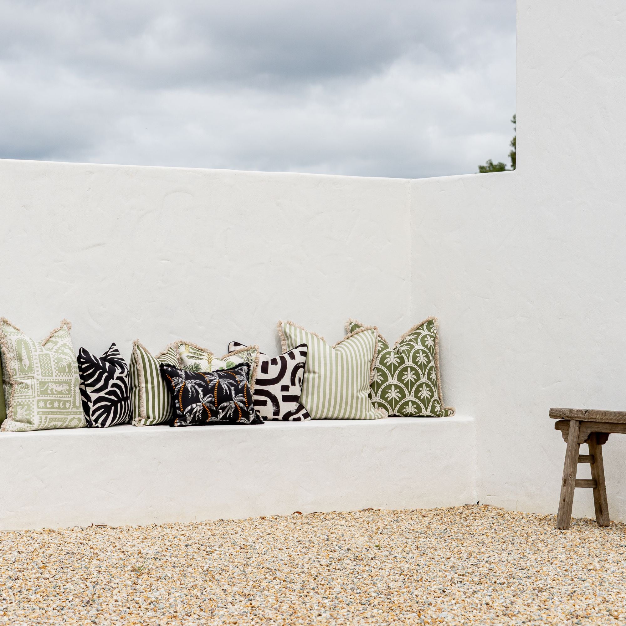 Cushion Cover-Coastal Fringe-Corfu Sage-60cm x 60cm
