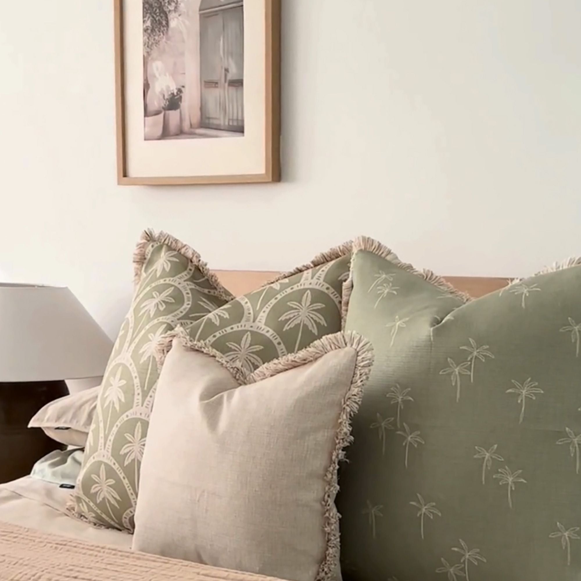 Cushion Cover-Coastal Fringe-Corfu Sage-60cm x 60cm