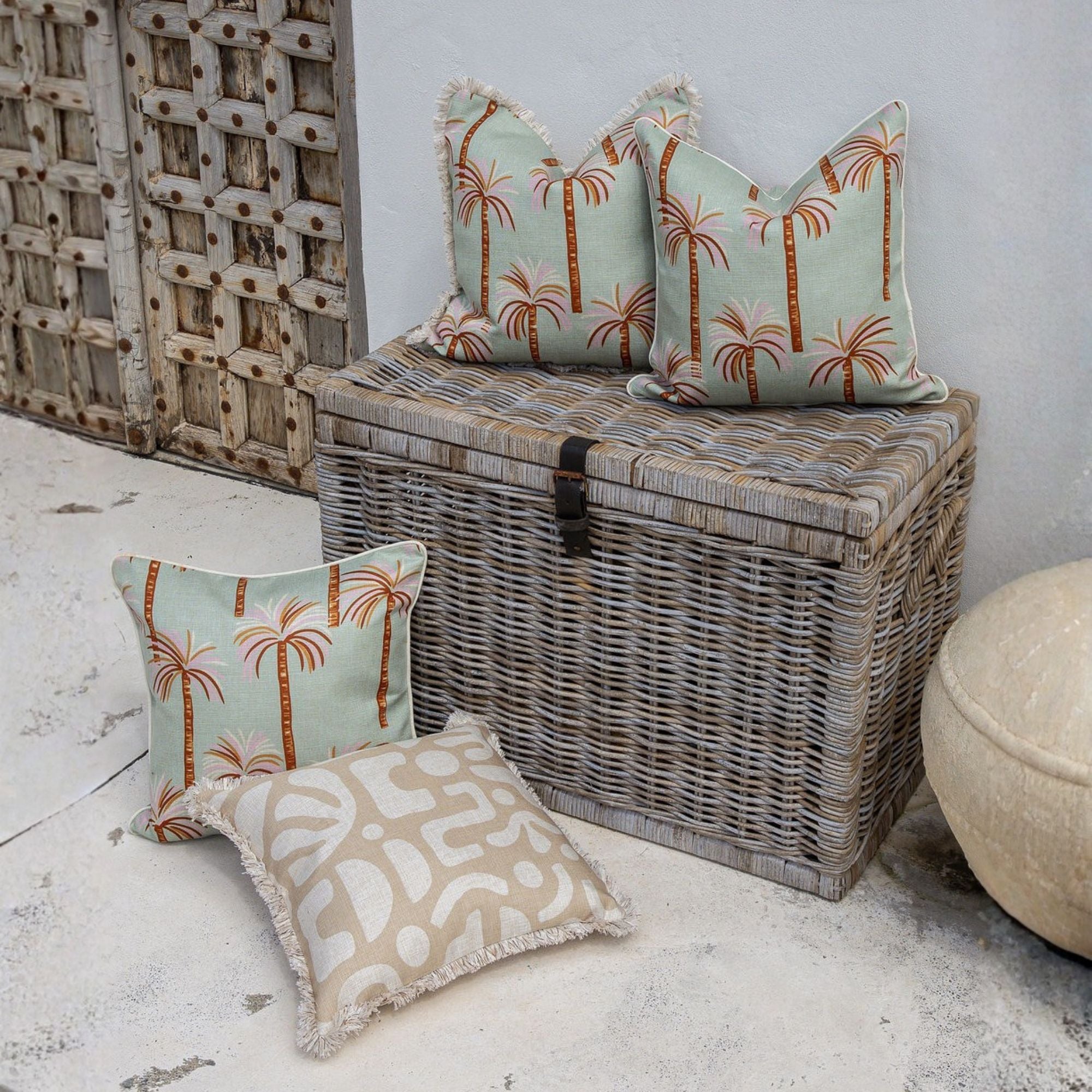 Cushion Cover-Coastal Fringe-Oasis Sage-45cm x 45cm