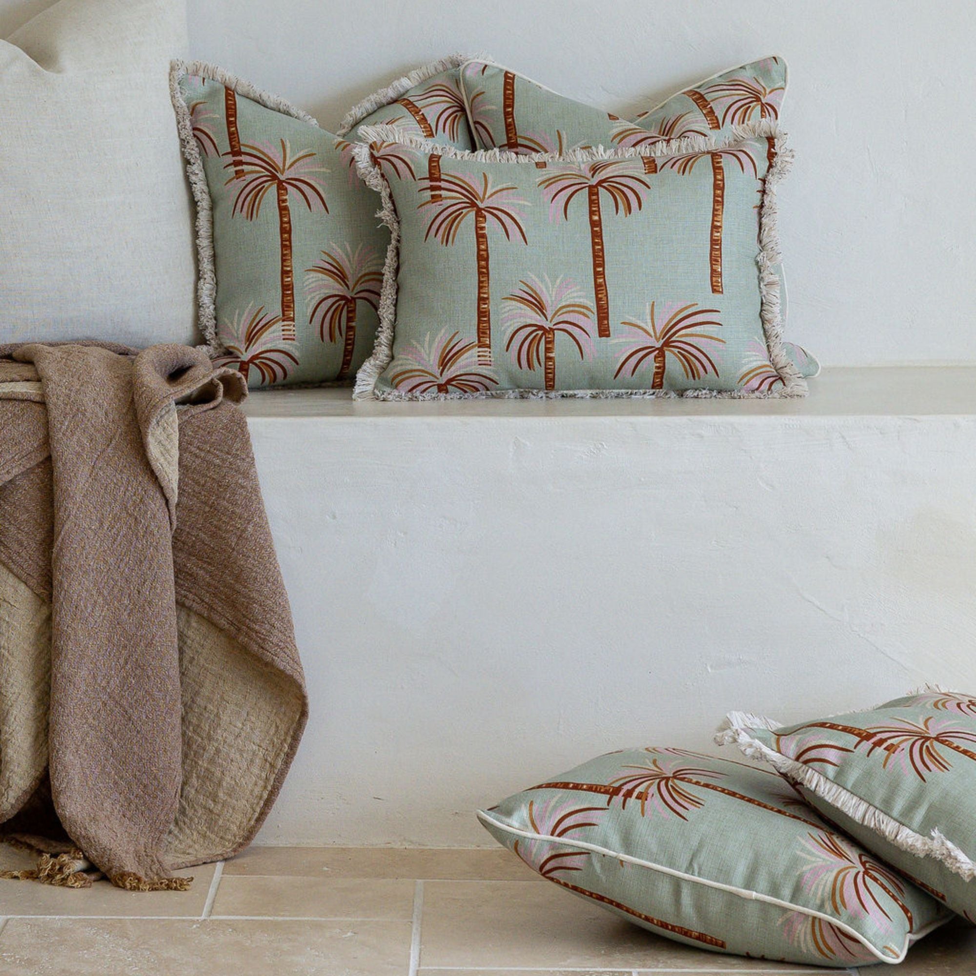 Cushion Cover-Coastal Fringe-Oasis Sage-45cm x 45cm