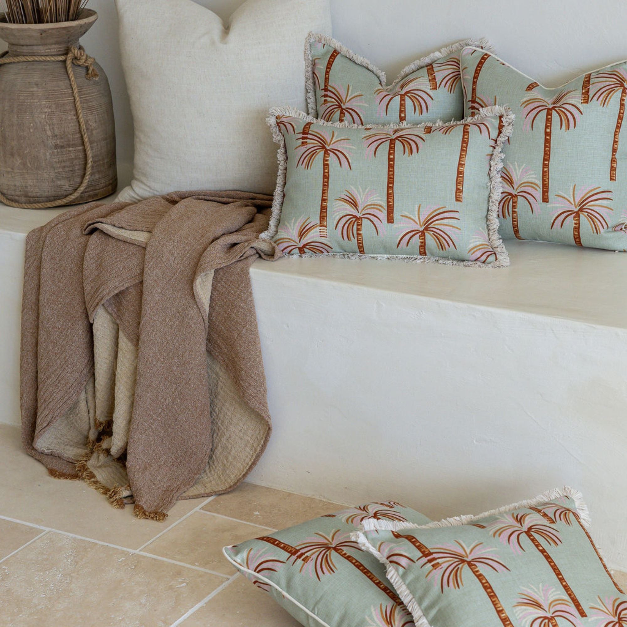 Cushion Cover-Coastal Fringe-Oasis Sage-45cm x 45cm