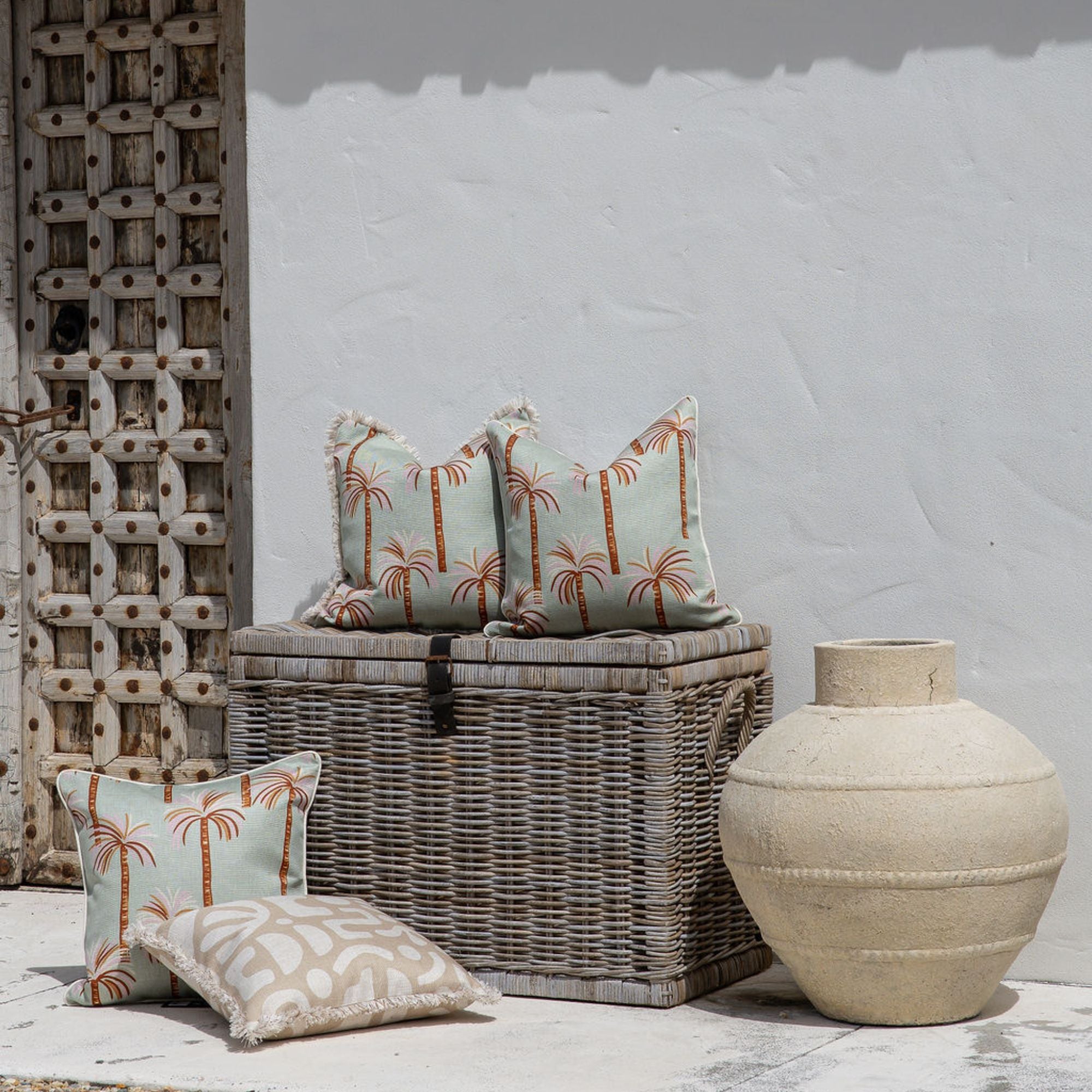 Cushion Cover-Coastal Fringe-Oasis Sage-45cm x 45cm