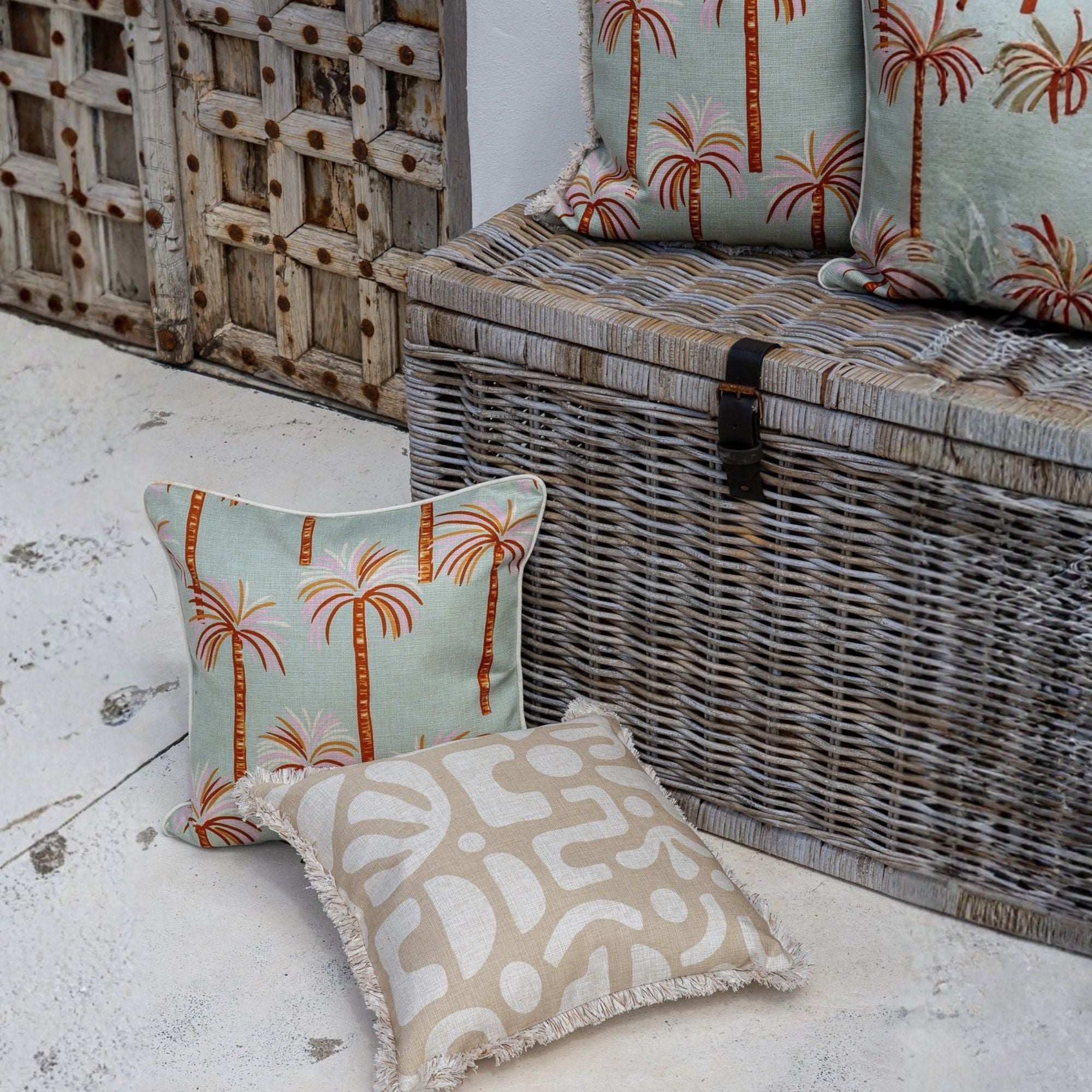 Cushion Cover-Coastal Fringe-Oasis Sage-45cm x 45cm