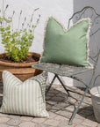 Cushion Cover-Coastal Fringe-Solid Dusty Green-45cm x 45cm