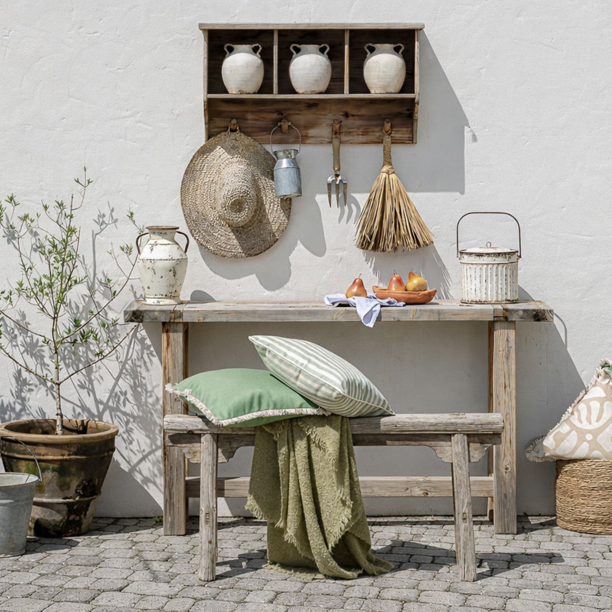 Cushion Cover-Coastal Fringe-Solid Dusty Green-45cm x 45cm