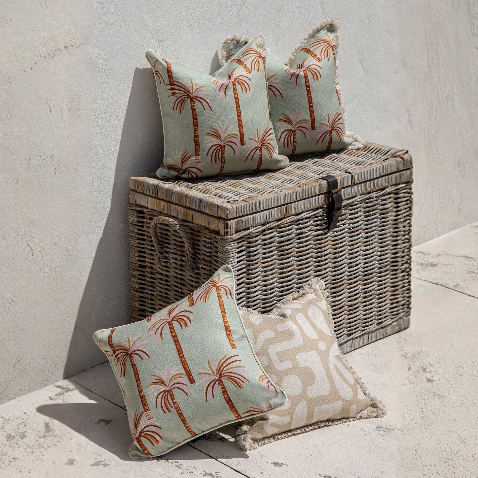 Cushion Cover-Coastal Fringe-Sand Beige-45cm x 45cm