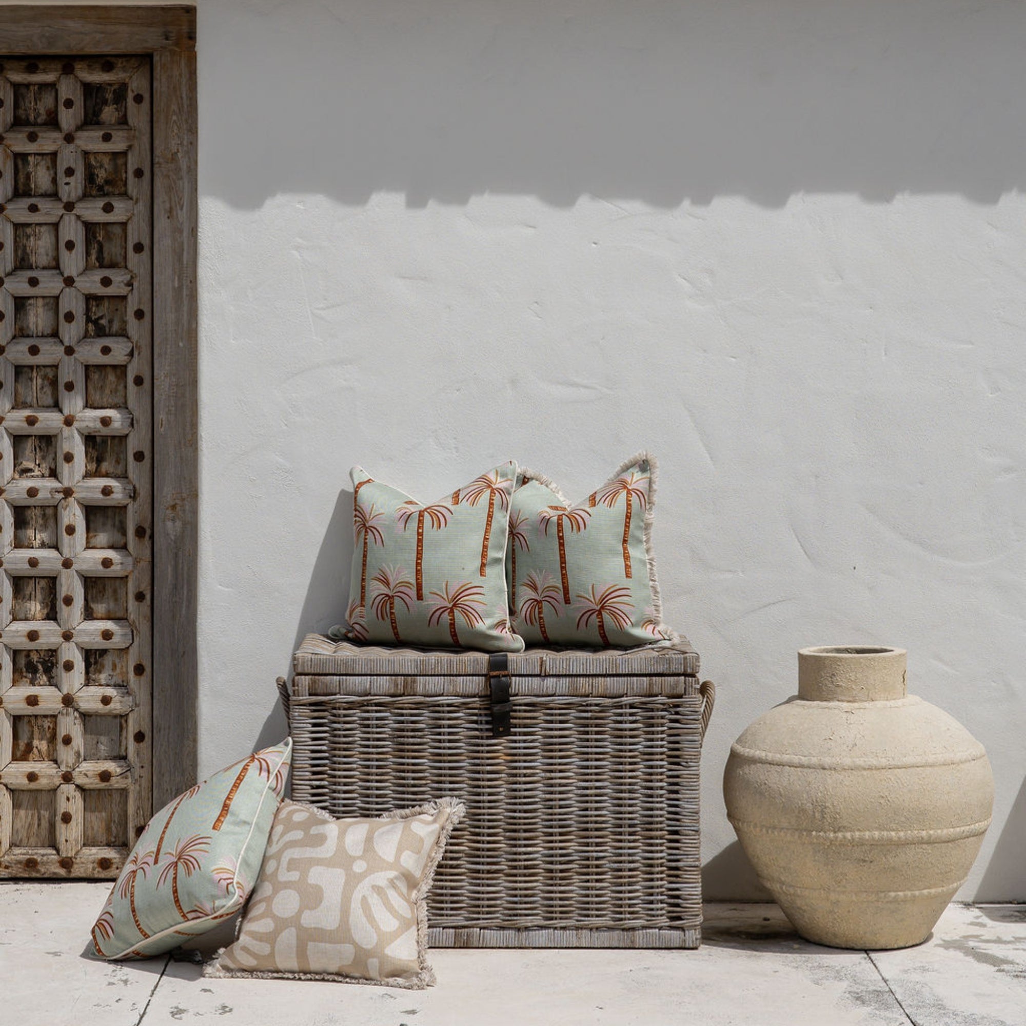 Cushion Cover-Coastal Fringe-Sand Beige-45cm x 45cm