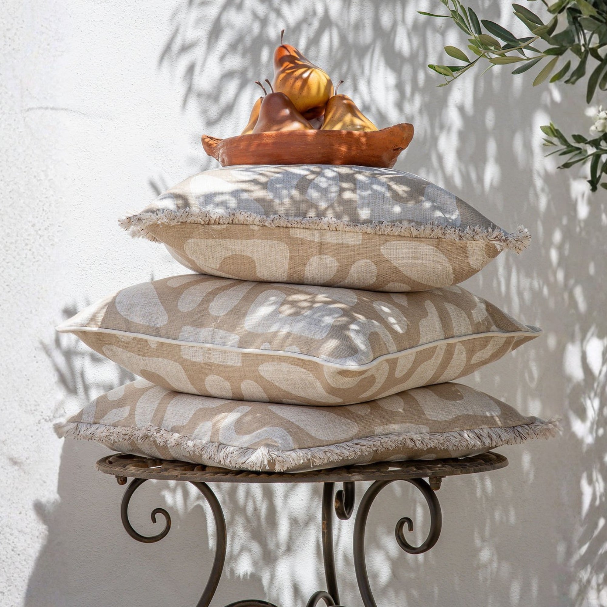 Cushion Cover-Coastal Fringe-Sand Beige-45cm x 45cm