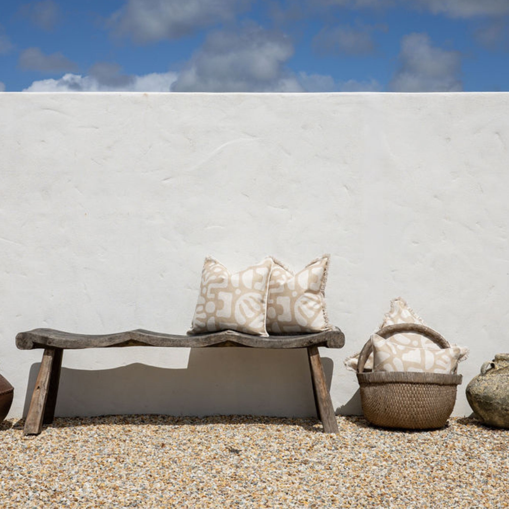 Cushion Cover-Coastal Fringe-Sand Beige-45cm x 45cm