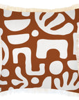 Cushion Cover-Coastal Fringe-Sand Terracotta-45cm x 45cm