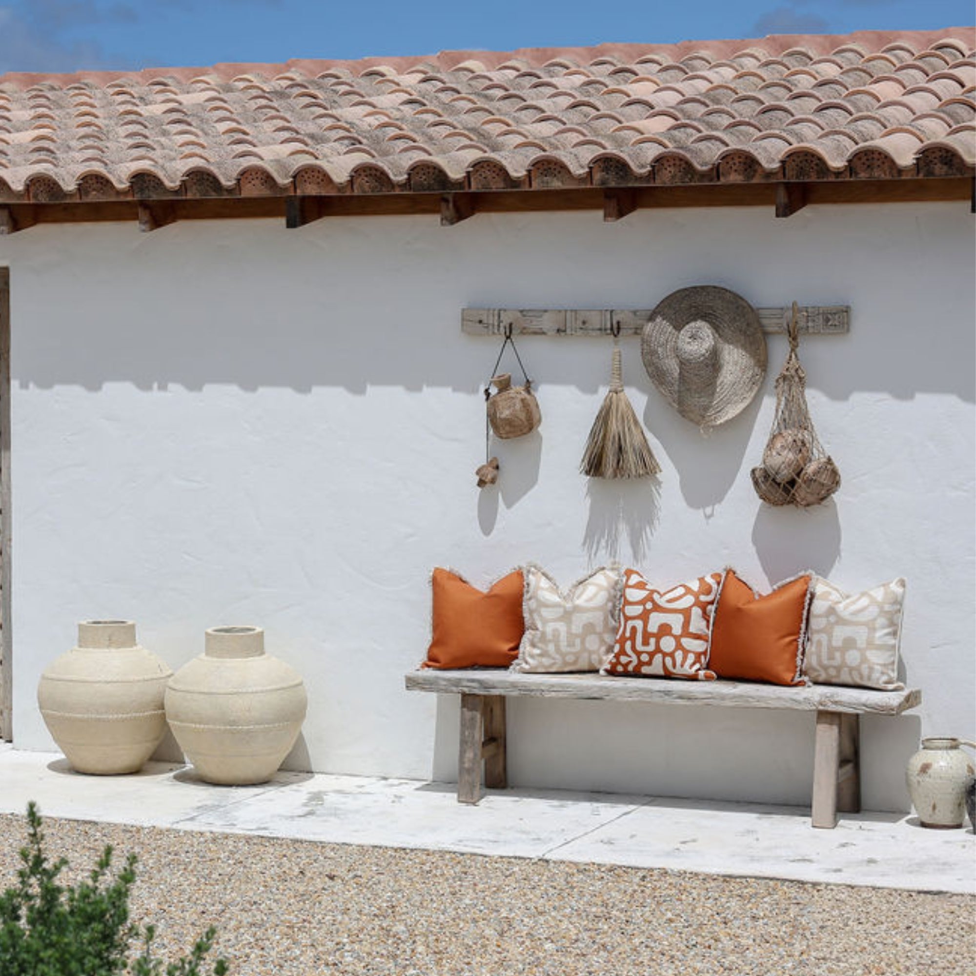 Cushion Cover-Coastal Fringe-Solid Terracotta-45cm x 45cm
