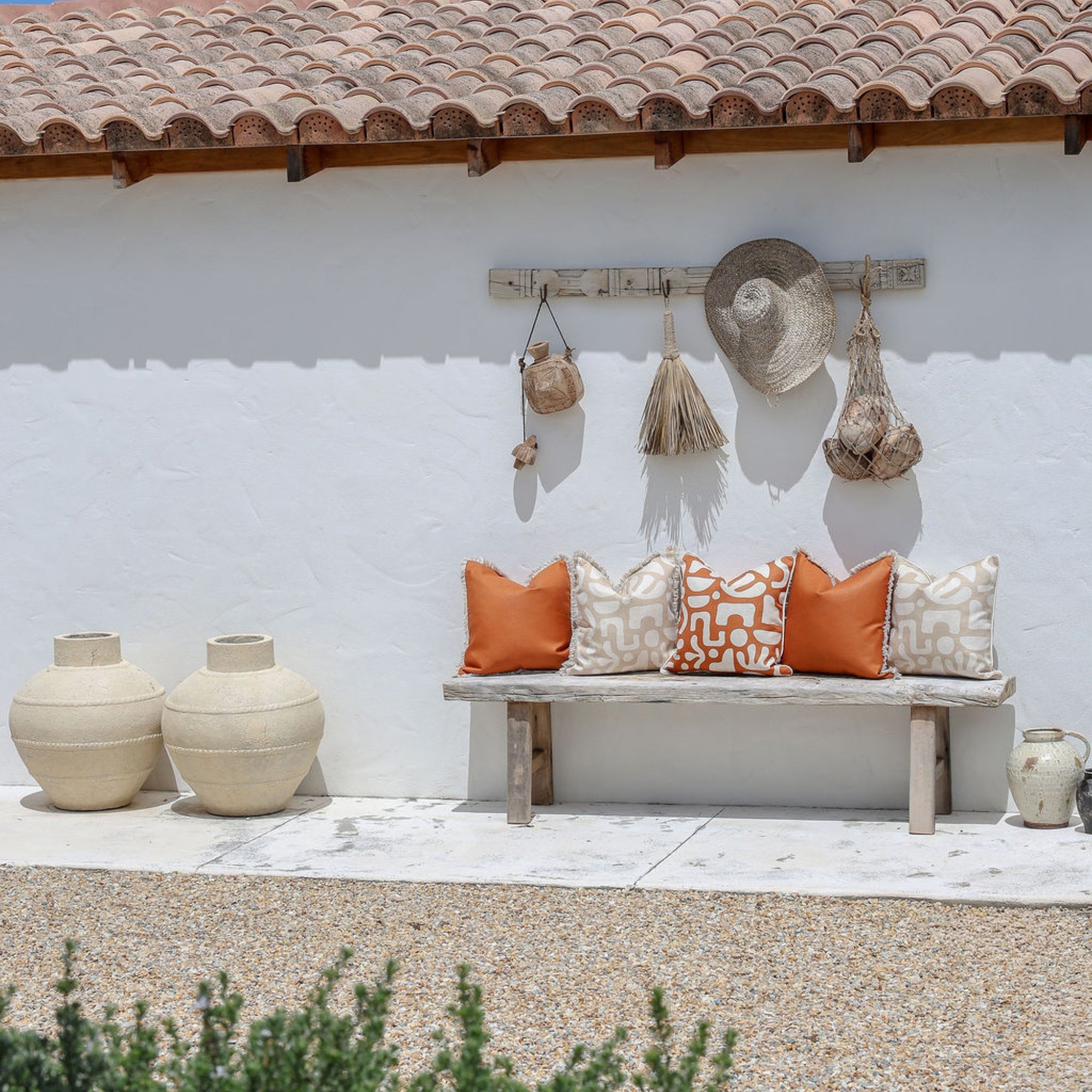 Cushion Cover-Coastal Fringe-Solid Terracotta-45cm x 45cm
