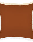 Cushion Cover-Coastal Fringe-Solid Terracotta-45cm x 45cm