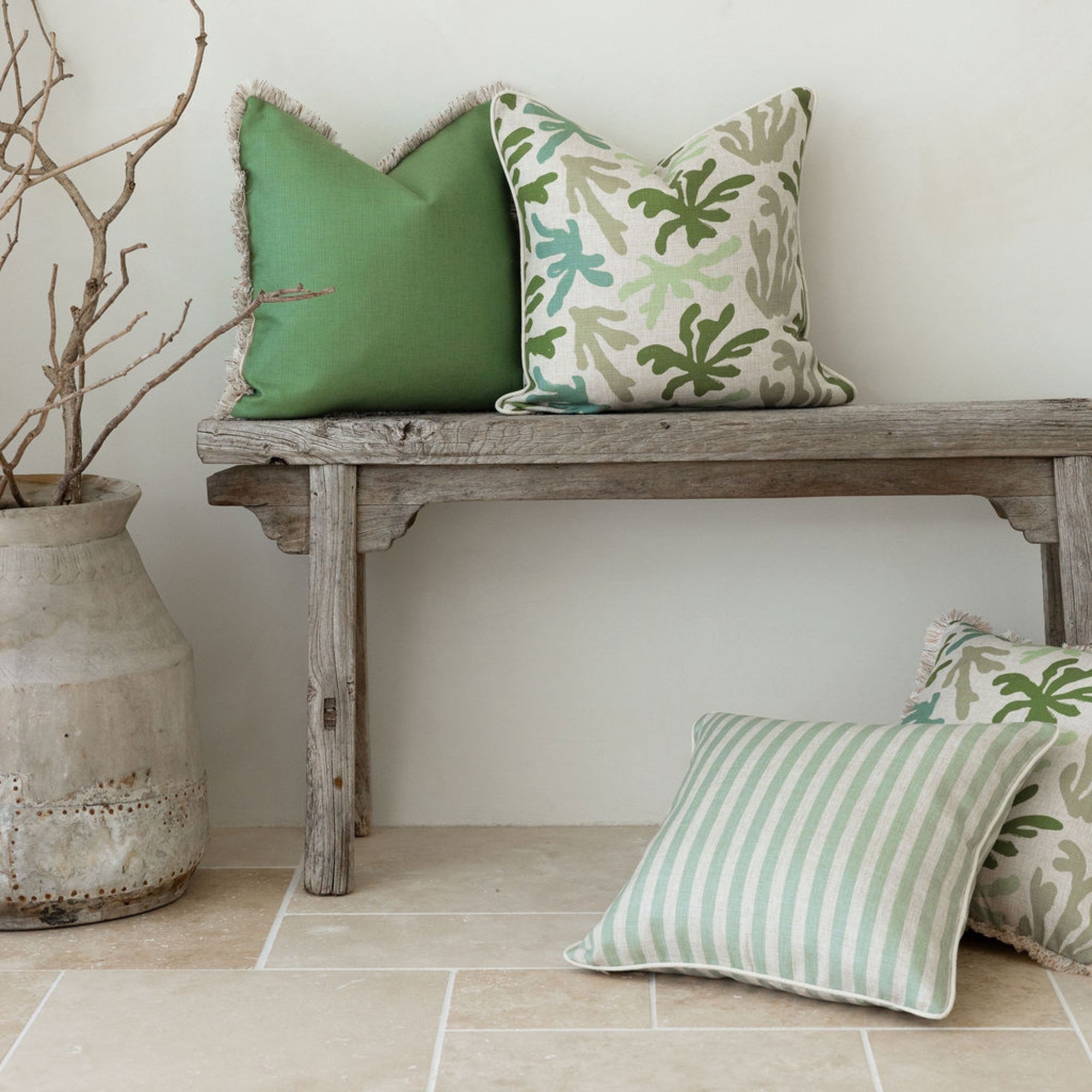 Cushion Cover-Coastal Fringe-Seaweed-45cm x 45cm