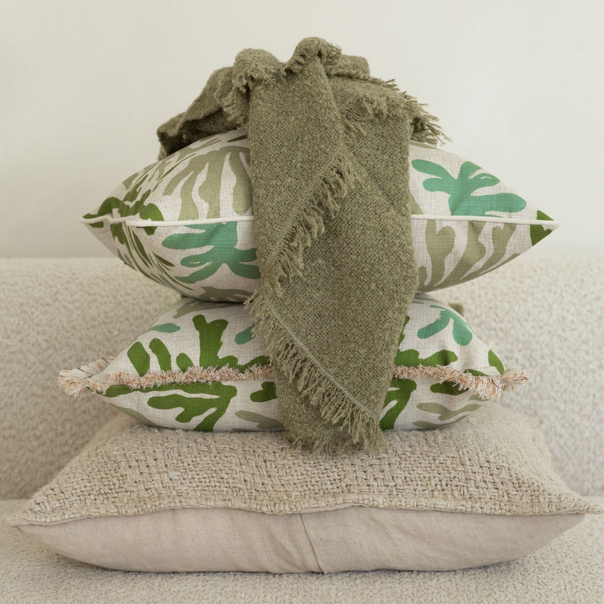 Cushion Cover-Coastal Fringe-Seaweed-45cm x 45cm