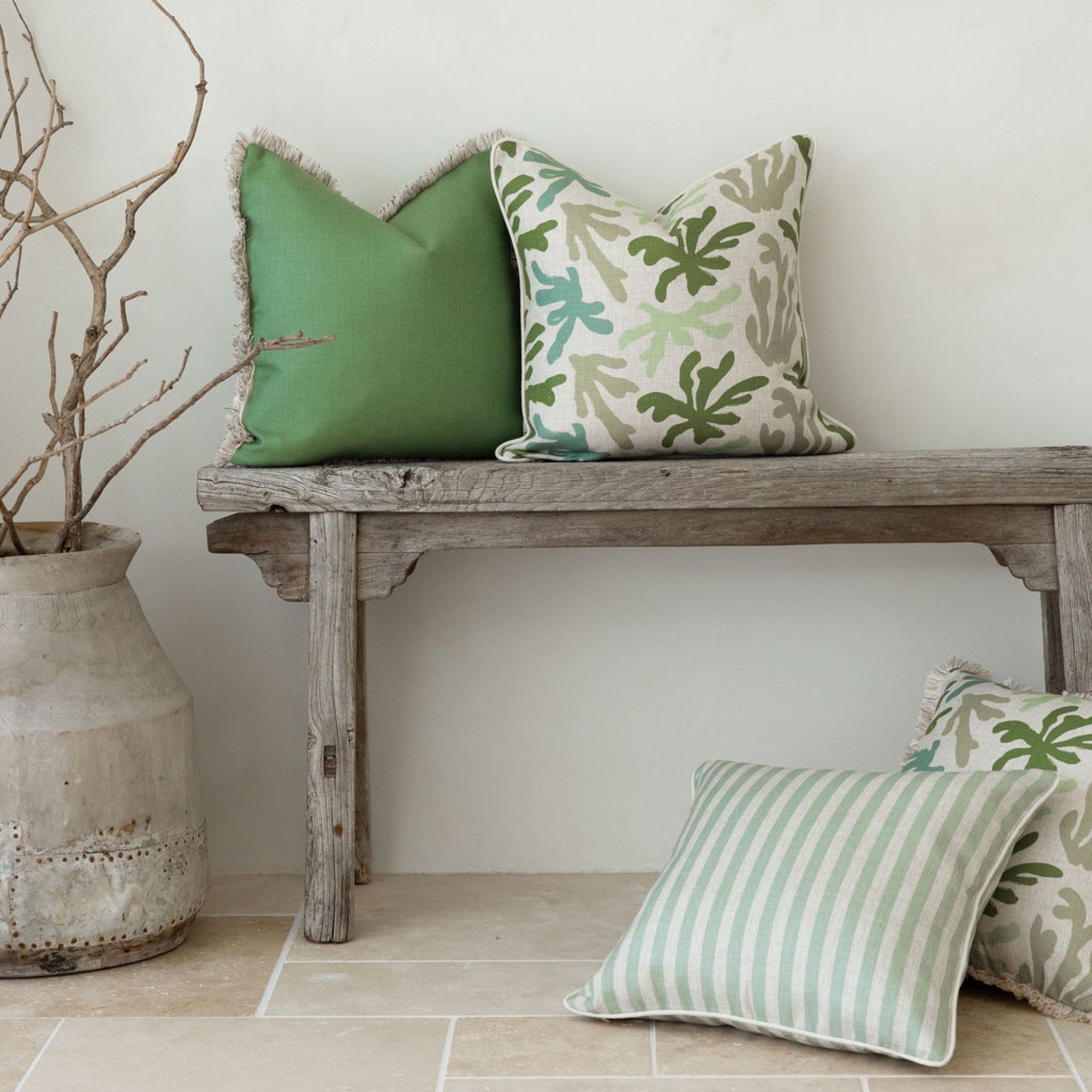 Cushion Cover-Coastal Fringe-Seaweed-45cm x 45cm