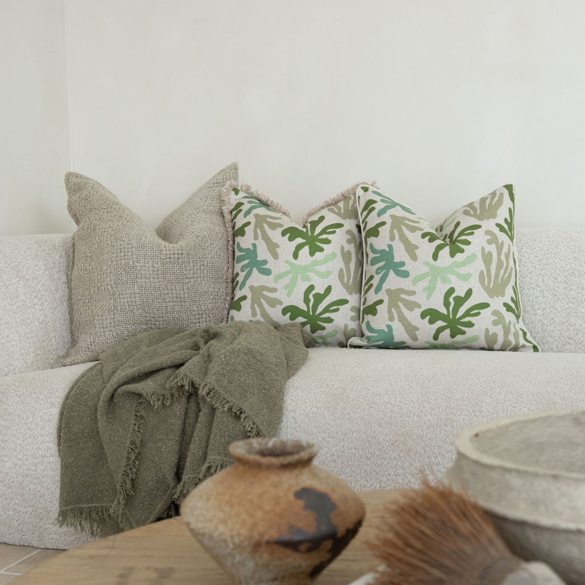 Cushion Cover-Coastal Fringe-Seaweed-45cm x 45cm