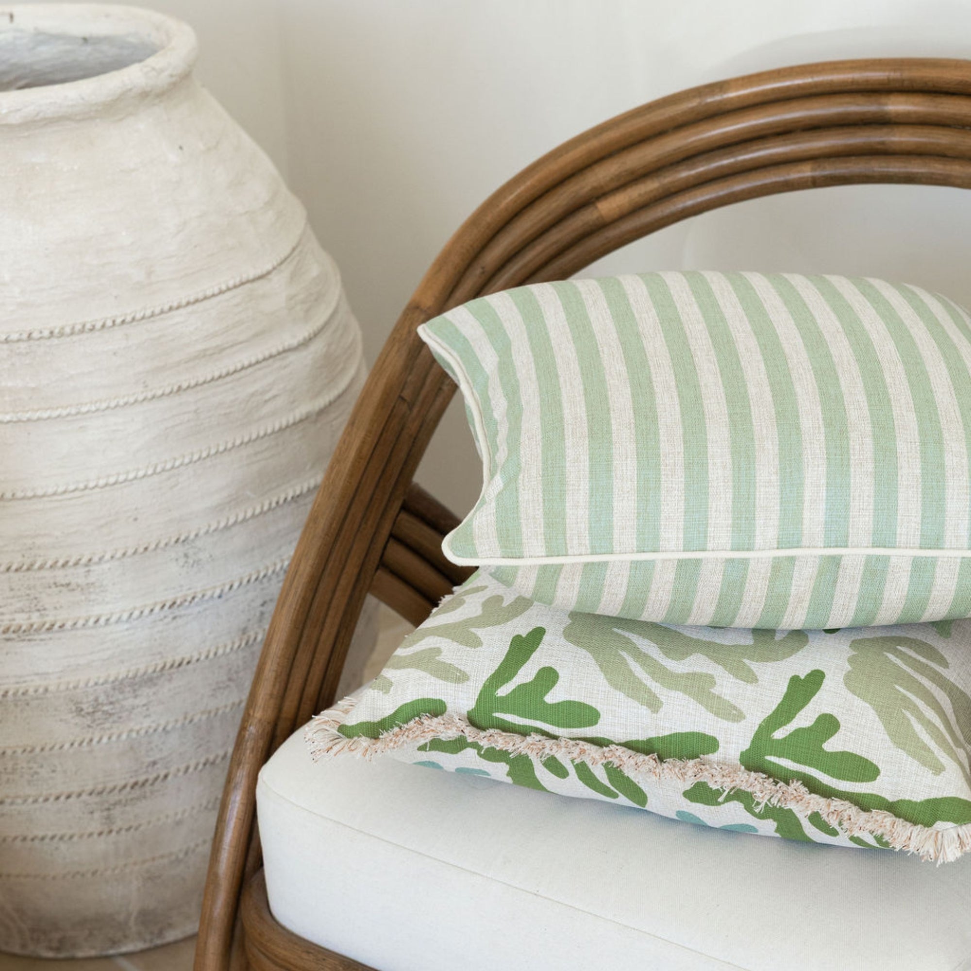 Cushion Cover-Coastal Fringe-Seaweed-45cm x 45cm