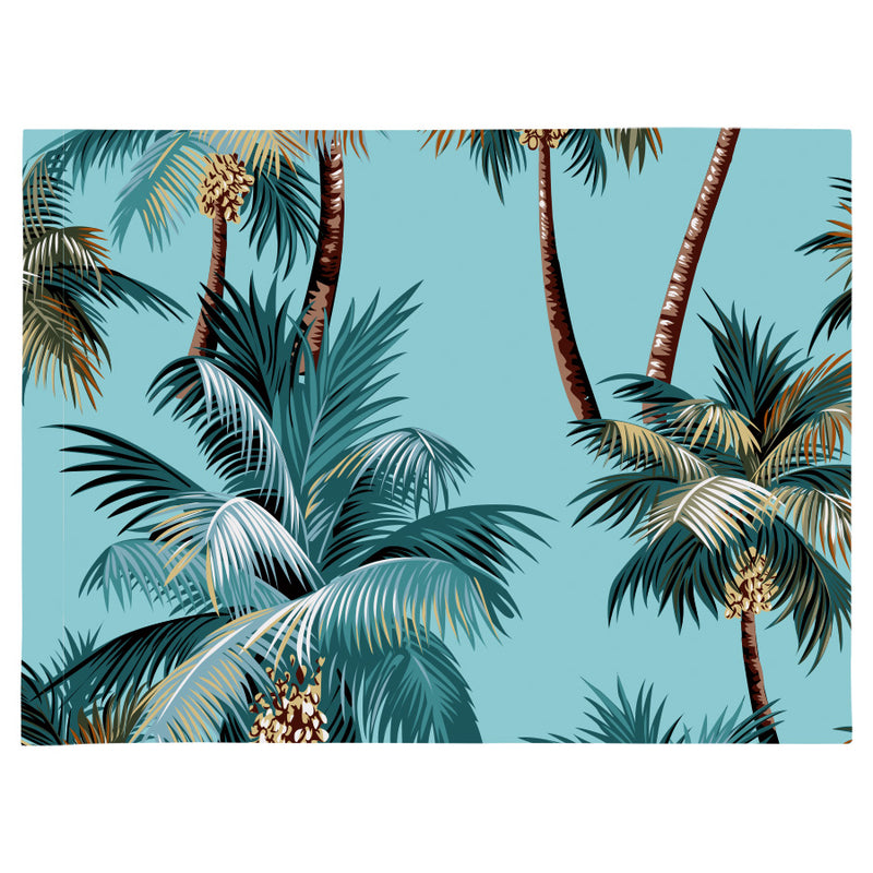 Placemat set of 4-Palm Trees Aqua-46cm x 33cm