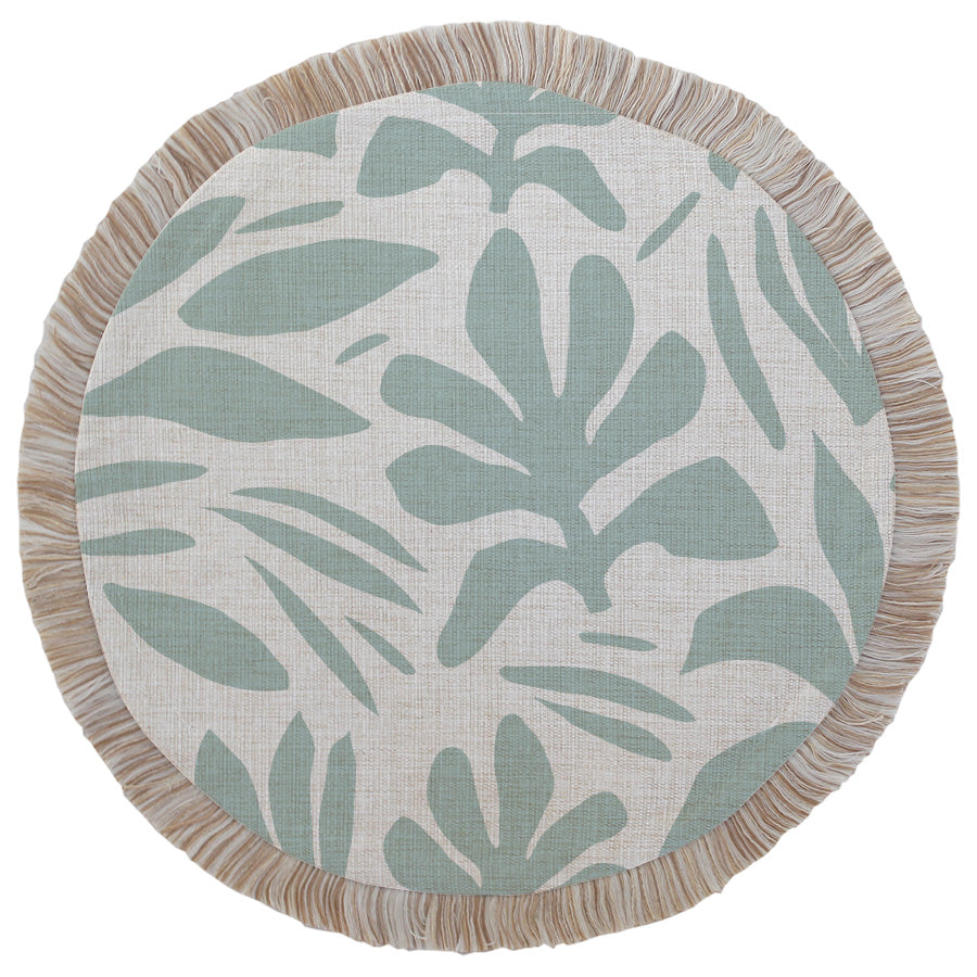 Round Placemat-Coastal Fringe-Tahiti Seafoam-40cm