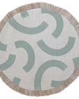 Round Placemat-Coastal Fringe-Muse Seafoam-40cm