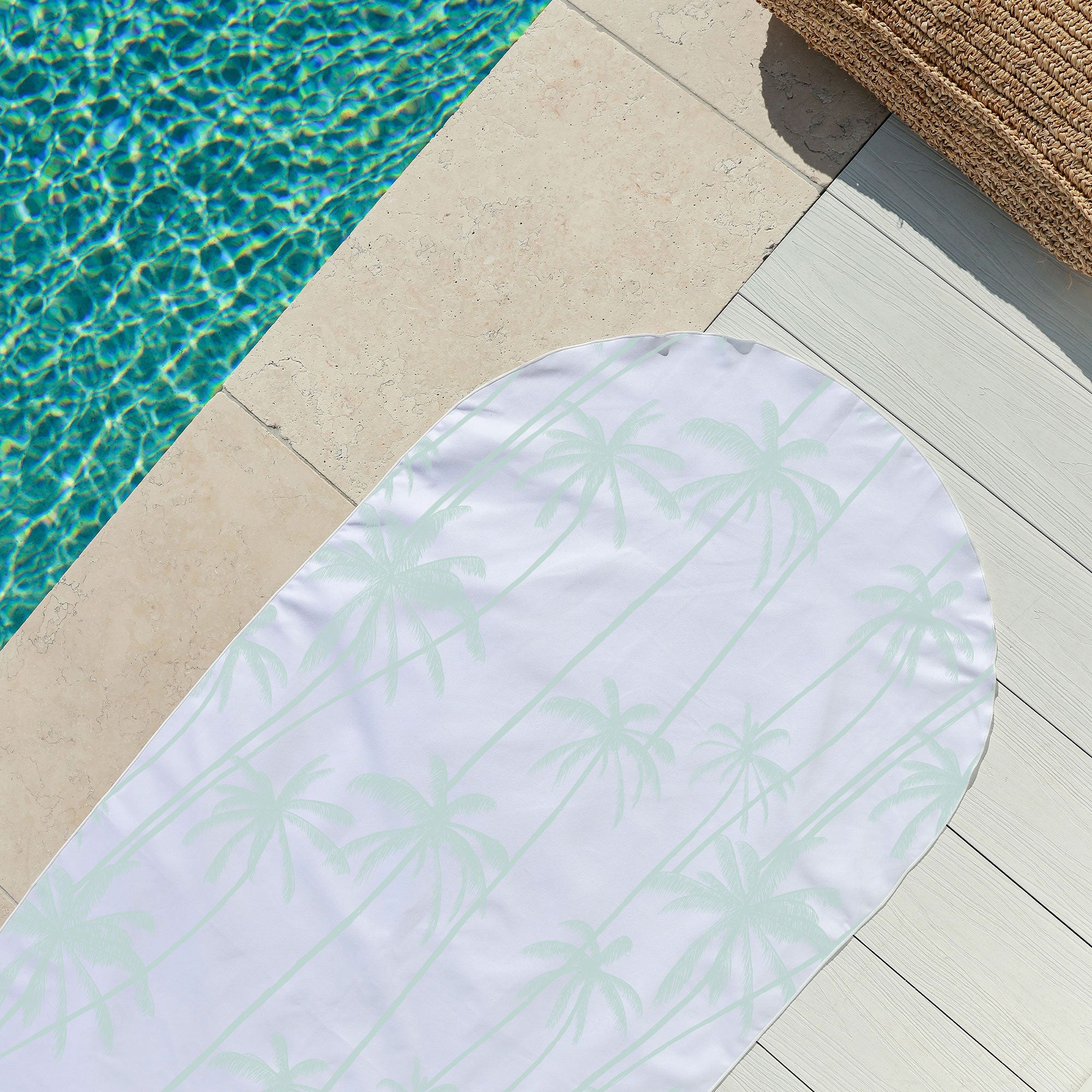 Arch Travel Beach Towel-Tall Palms Mint