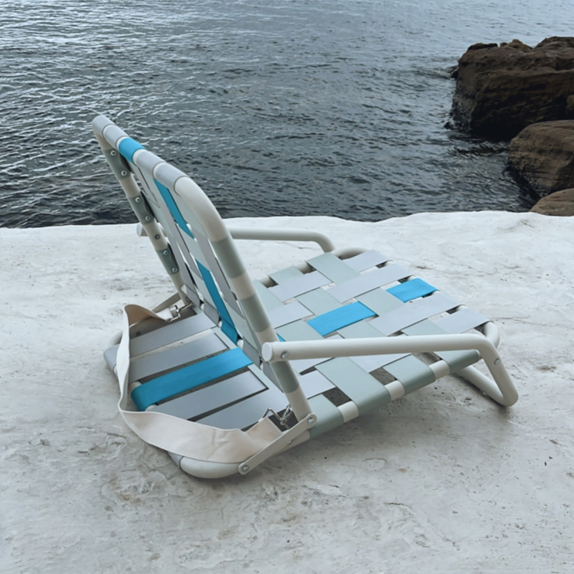 Designer Beach Chair-Blue Grey