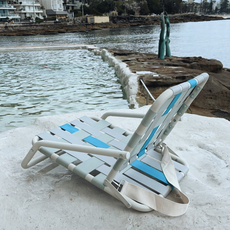 Designer Beach Chair-Blue Grey