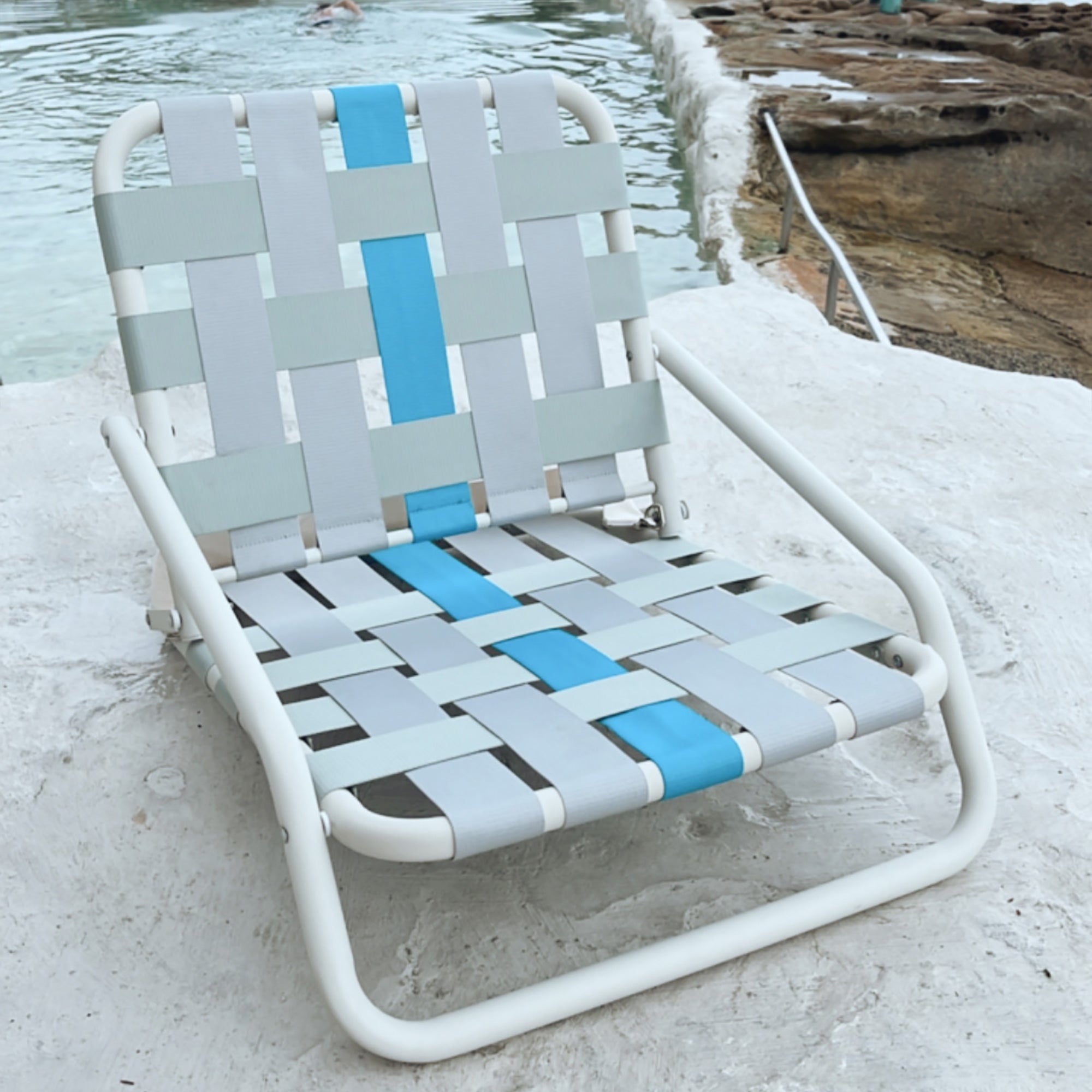 Designer Beach Chair-Blue Grey