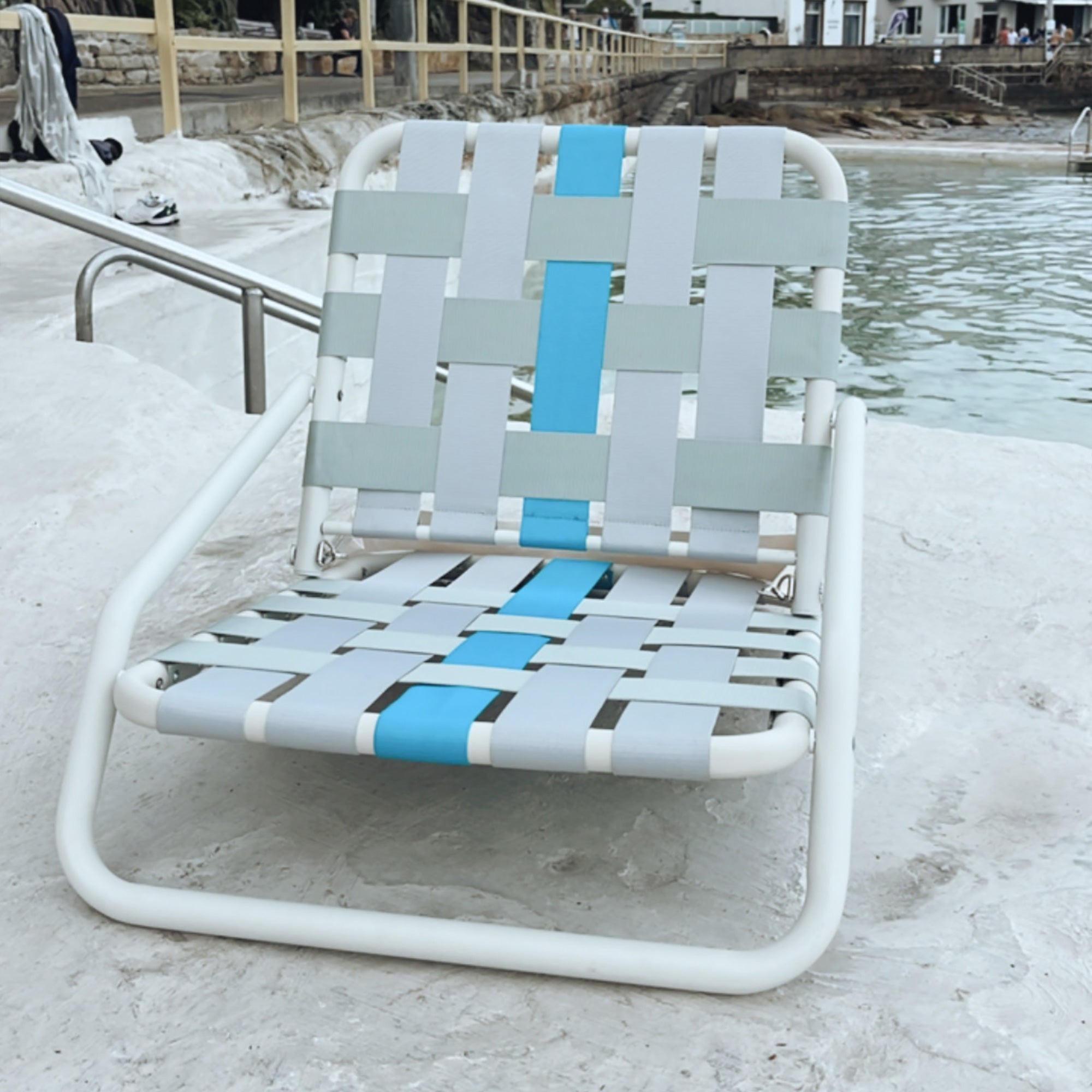 Designer Beach Chair-Blue Grey