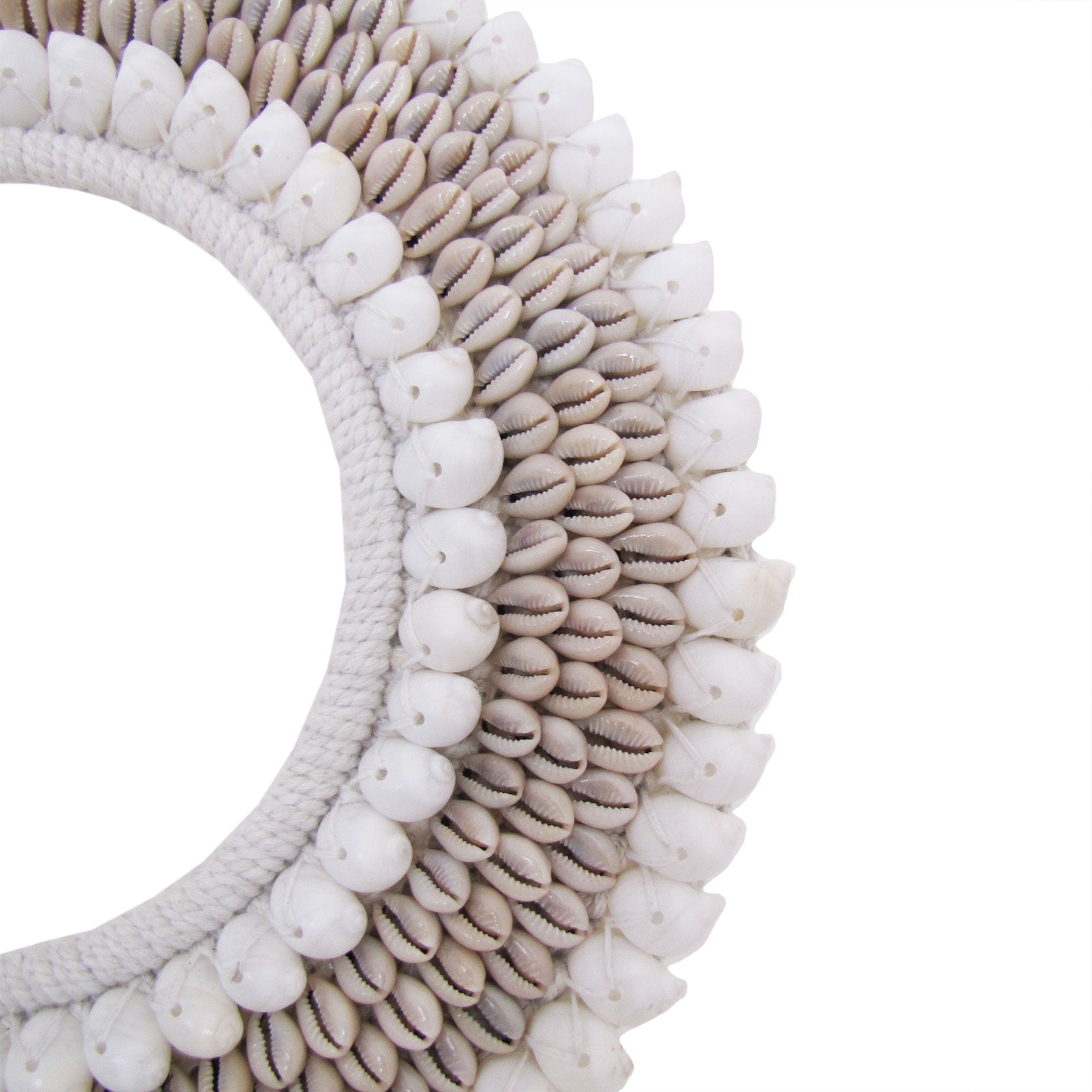 Tribal Shell Decor Stand-White and Beige Cowrie Shells-Medium