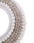 Tribal Shell Decor Stand-White and Beige Cowrie Shells-Medium