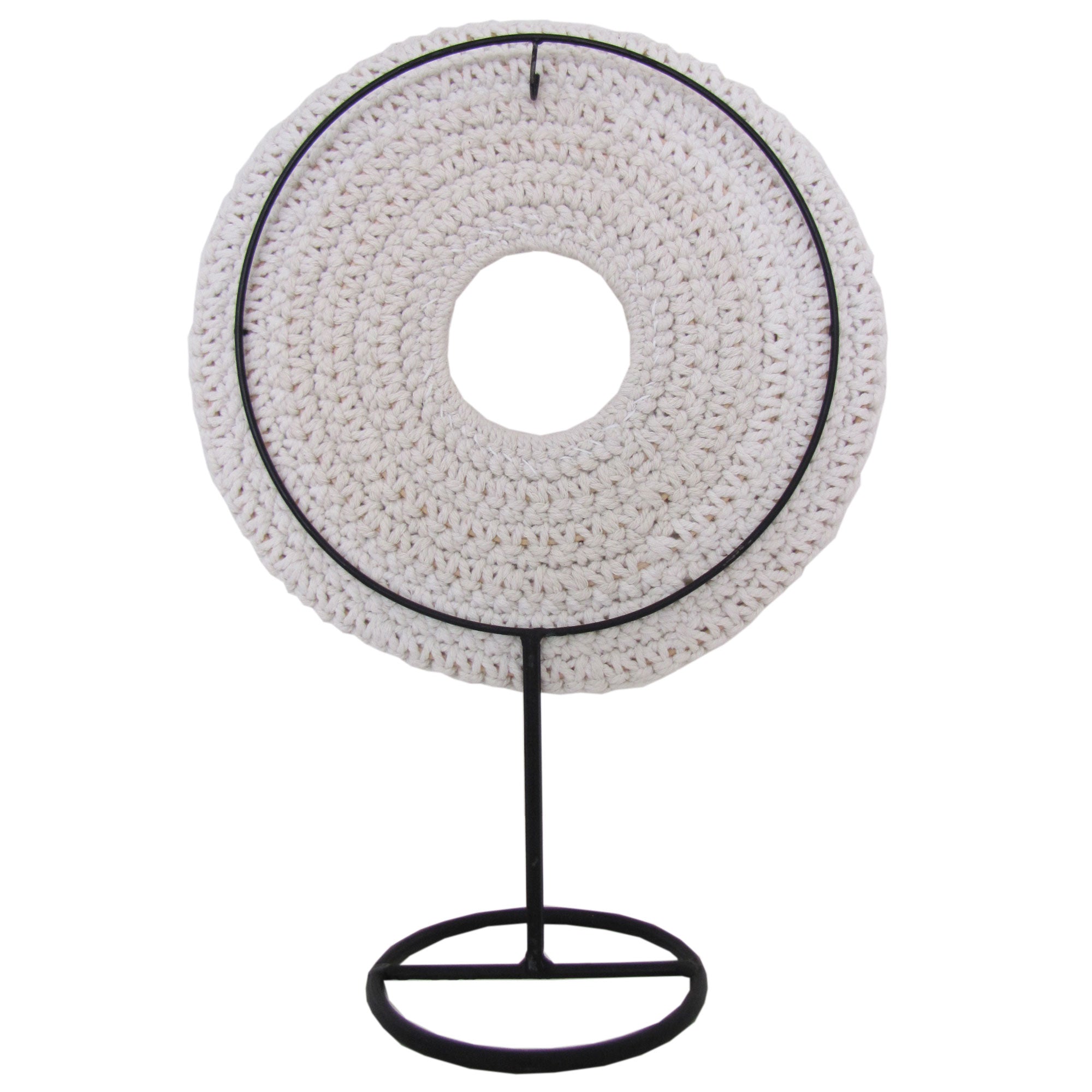 Tribal Shell Decor Stand-White and Beige Cowrie Shells-Medium