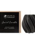 Swirl Candle-Black-Cranberry