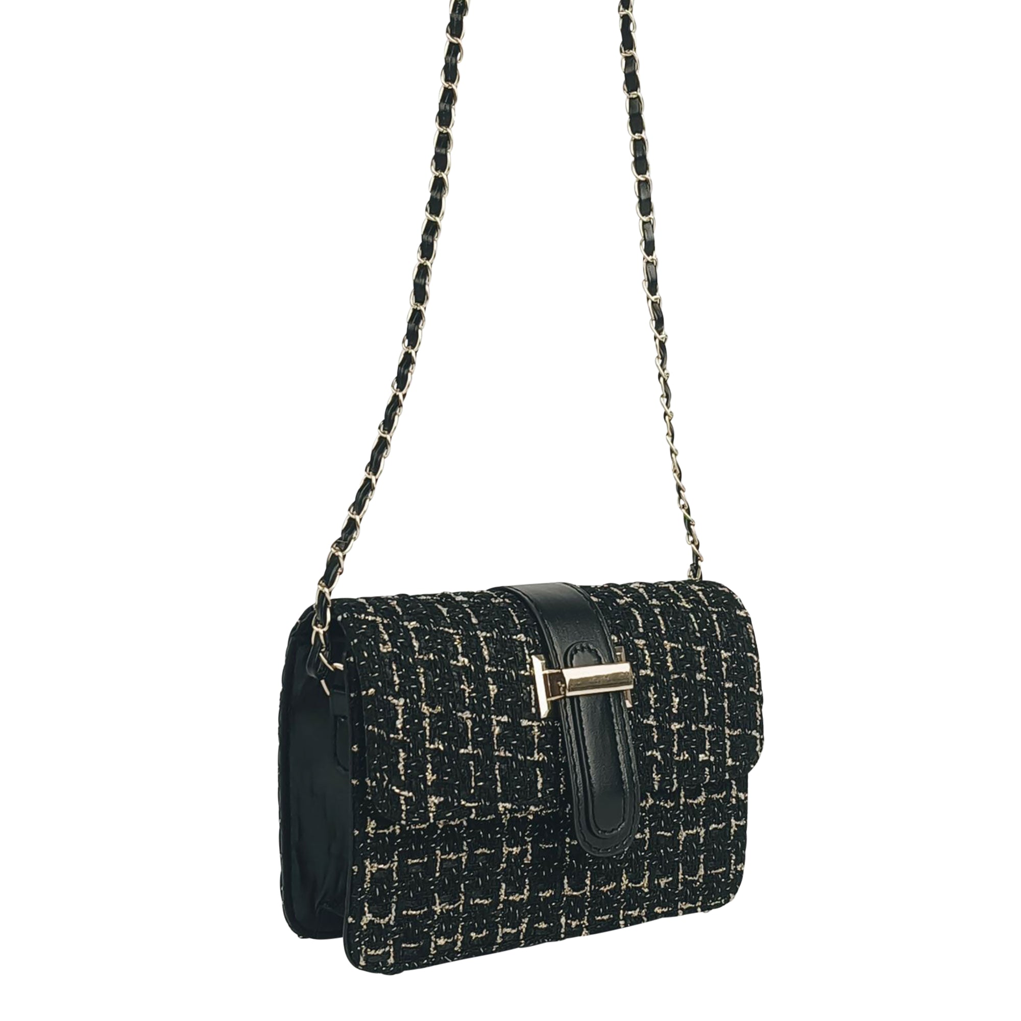 Black Fabric Evening Handbag